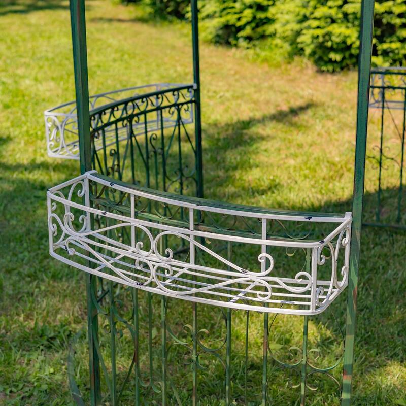 11.25 Foot Tall Round Iron Gazebo with Side Walls