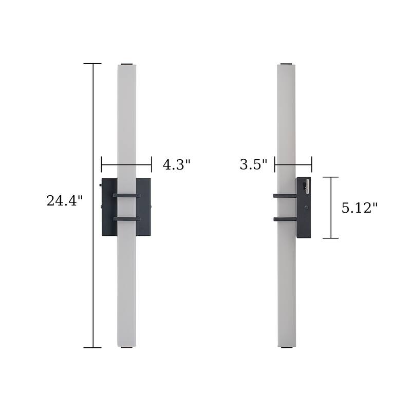 Mid-Century Modern LED Wall Sconce Bathroom Vanity Light with 3-CCT Selectable Light