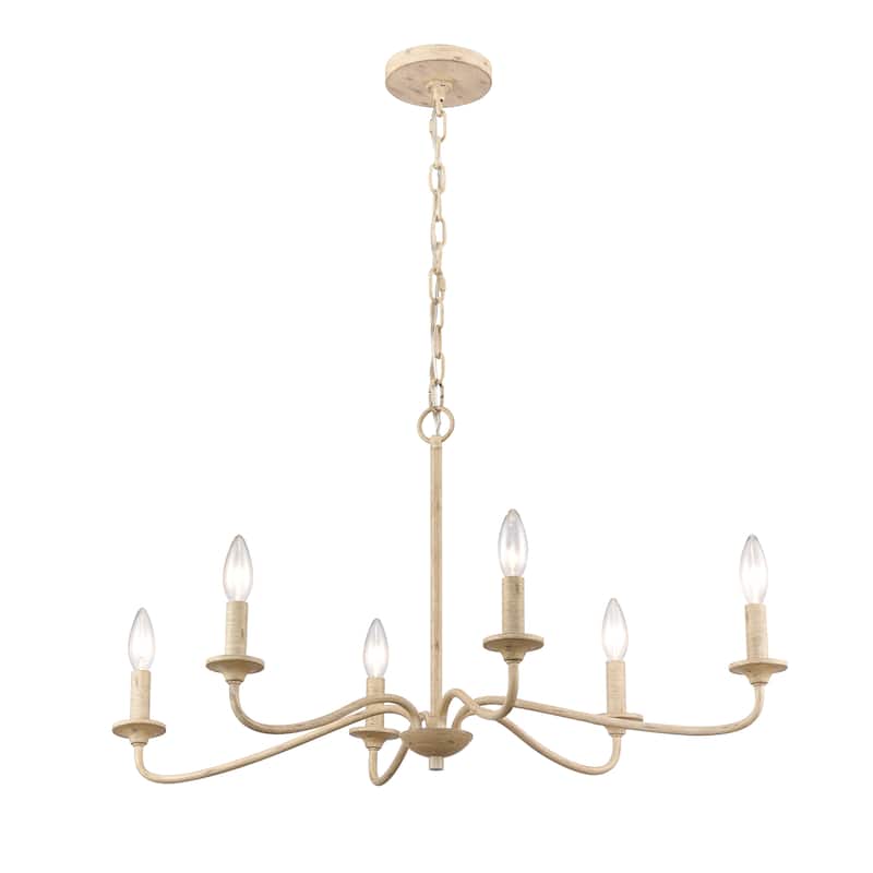 Elk Home Ellisville Antique Cream Finish 6 Light Chandelier