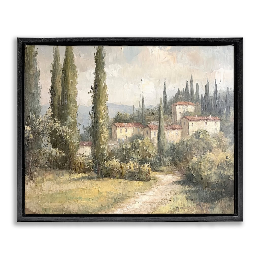 Stupell Villa Hidden in Trees Framed Floater Canvas Wall Art Design By Petal Prints Design