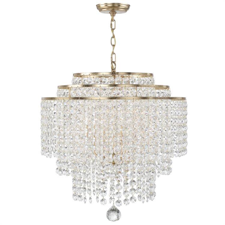 Gabrielle 6 Light Antique Gold Chandelier - 22'' W x 25'' H