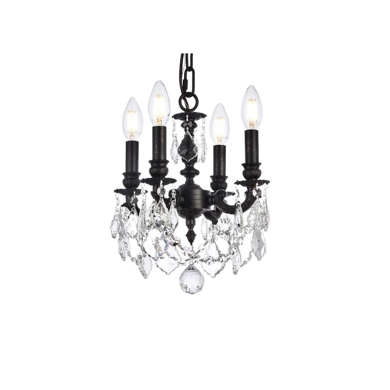 Somette Crystal 4-light Dark Bronze Finish Chandelier