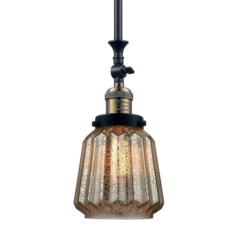 Innovations Lighting Chatham 14" Tall Mini Pendant - Black / Antique Brass / Mercury Plated