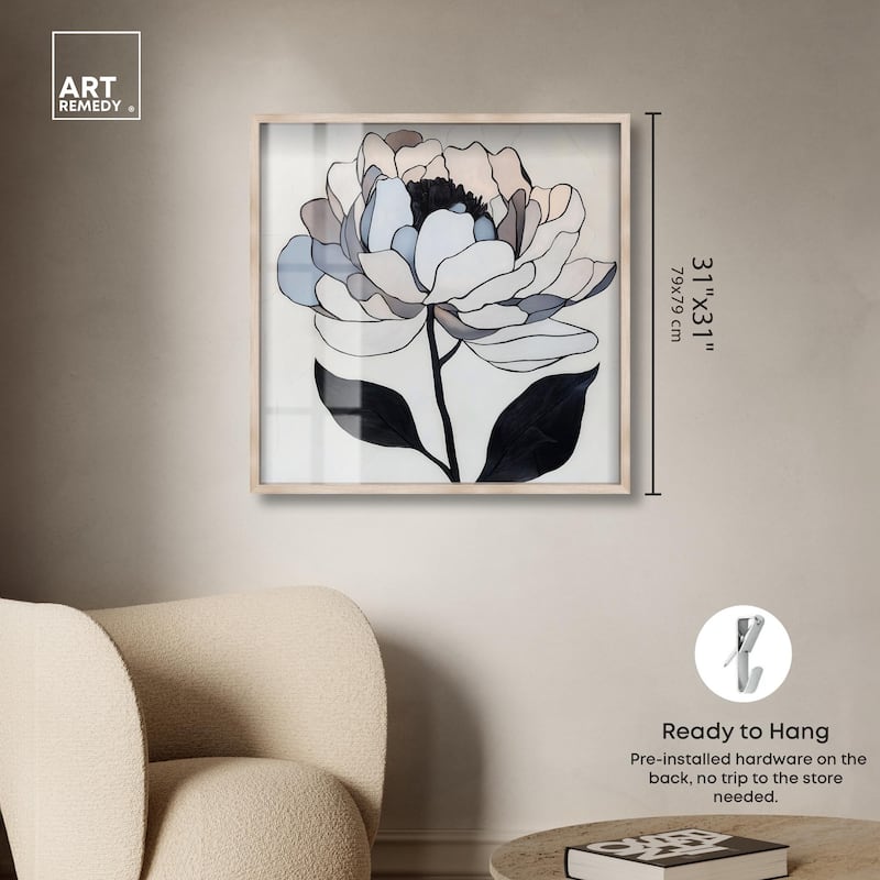 Gray Scale Flower II Shadowbox by Art Remedy