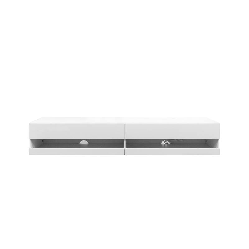180 Wall Mounted Floating 80" TV Stand with 20 Color LEDs