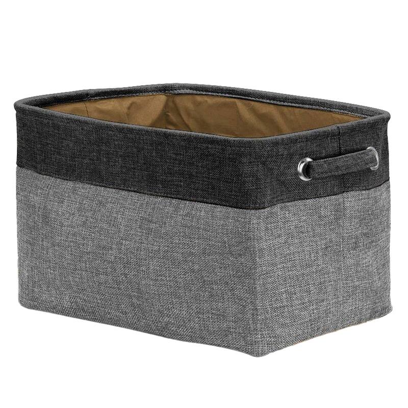 Sorbus Collapsible Basket With Handles For Towels & Clothes (Single) - 15" L x 10.75" W x 9.50" H - Black