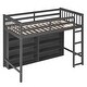preview thumbnail 8 of 16, Multi-Functional Twin Size Loft Bed with 8 Open Storage Shelves and Built-in Ladder, Space Saving, Solid Construction, Gary