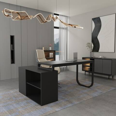 FAMAPY 55-inch L Shaped Office Computer Desk w/ Drawers