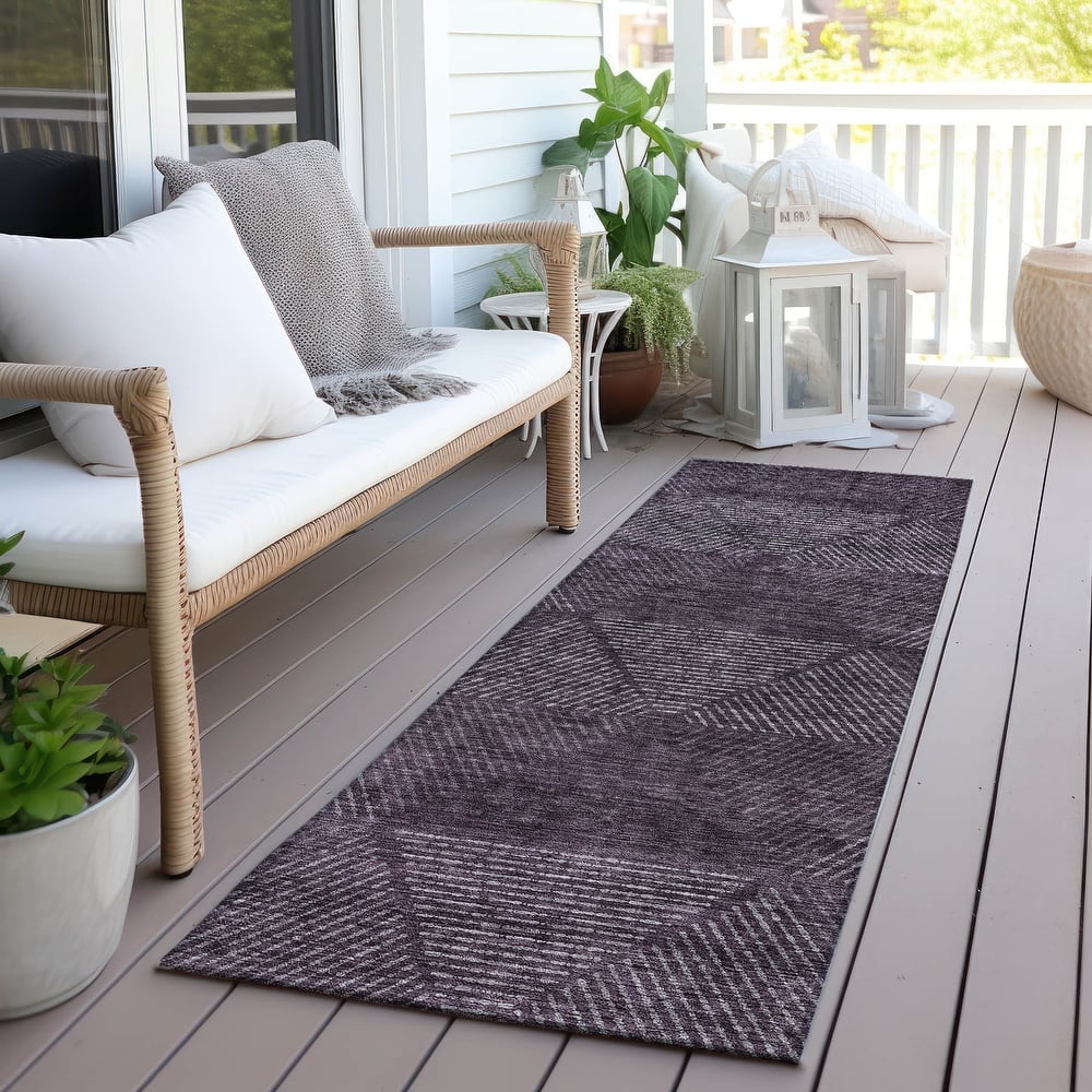 Machine Washable Indoor/ Outdoor Chantille Contemporary Prism Rug