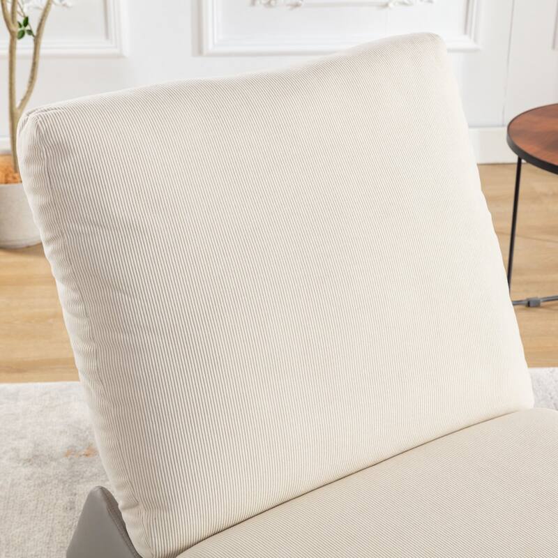 Corduroy Rocking Recliner Chair with Adjustable Back & Ottoman