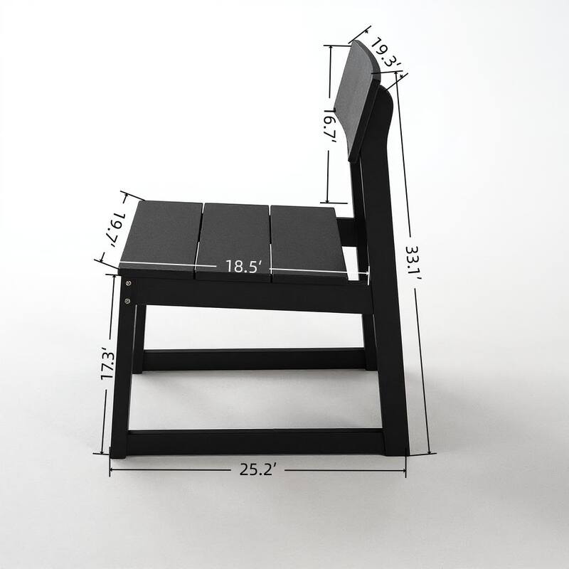 2-Pack HDPE Indoor/Outdoor Dining Chairs, All-Weather Garden & Patio Side Chairs with Modern Backrest