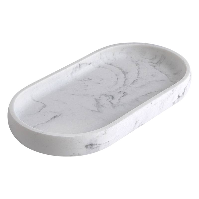 Legends Resin Vanity Tray - White/Black Marble