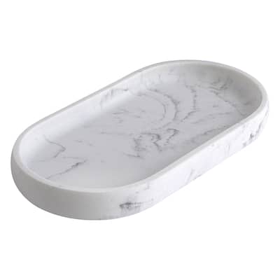 Legends Resin Vanity Tray - White/Black Marble