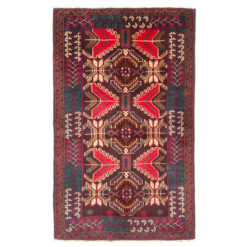 ECARPETGALLERY Hand-knotted Teimani Dark Brown Wool Rug - 2'8 x 4'7