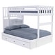 preview thumbnail 6 of 8, OS Home and Office Furniture Solid Pine Mission Staircase Twin over Full Bunk Bed with Seven Drawers in Casual White