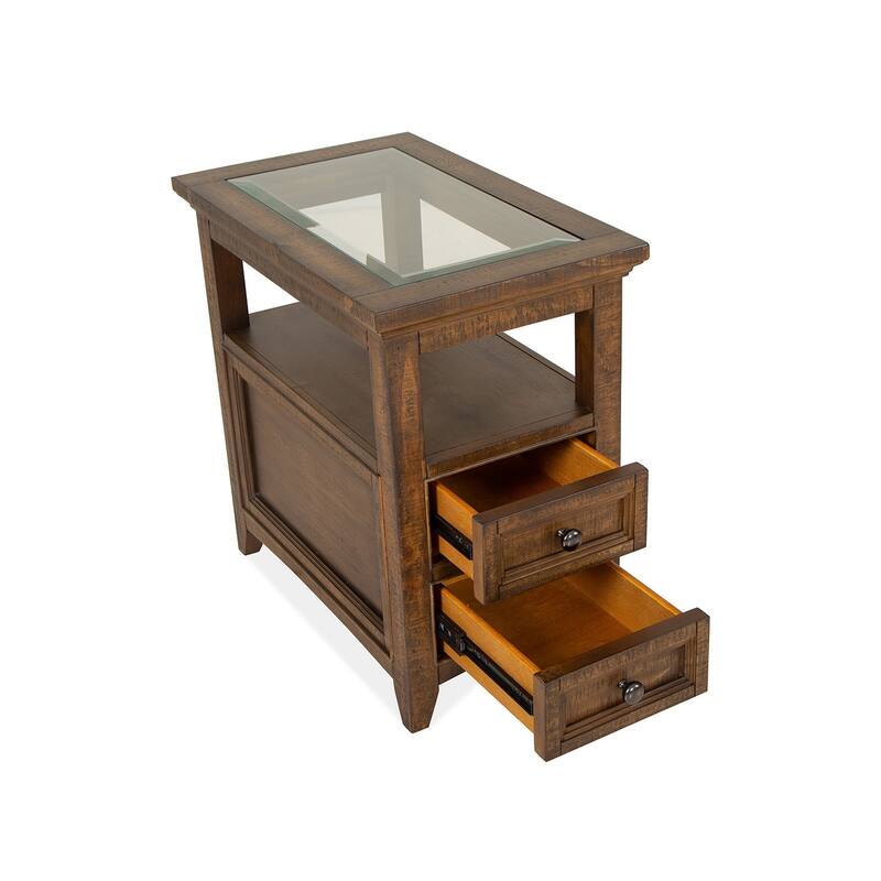 Magnussen Home Bay Creek Toasted Nutmeg Chairside End Table - 15''W x 24''D x 24''H