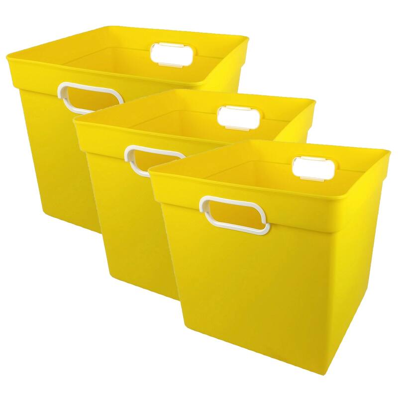 Romanoff Cube Bin, Yellow, Pack of 3