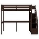 preview thumbnail 6 of 24, Twin Size Loft Bed with Storage Staircase and Built-in Desk, Space-Saving Design, Solid Wood Frame