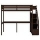 preview thumbnail 19 of 24, Twin Size Wooden Loft Bed with Storage Staircase and Built-in Desk,Modern Style