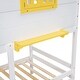 preview thumbnail 8 of 10, White Twin over Twin Size Solid Wood Bunk Bed with 2 Drawers, 1 Storage Box, 1 Shelf, Window and Roof
