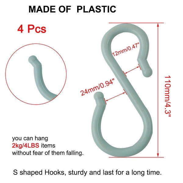 Plastic S-hook Hanging Hook Set