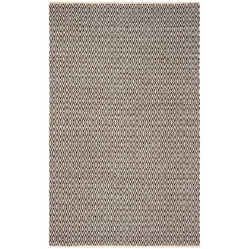 SAFAVIEH Handmade Flatweave Montauk Huxley Sisal Casual Cotton Rug - 5' x 7' - Ivory/Dark Grey