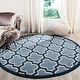 preview thumbnail 53 of 127, SAFAVIEH Amherst Erma Modern Rug 5' Round - Light Blue/Navy - Round