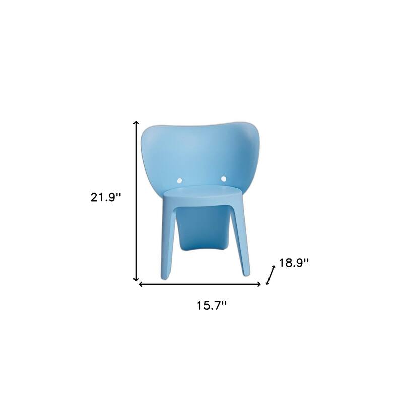 HomeRoots Set Of Four Blue Heavy Duty Plastic Juvenile Chairs - 15.70 in. x 21.90 in. x 18.90 in.