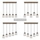 preview thumbnail 9 of 18, Farmsy Modern Farmhouse Linear Faux Wood Metal Chandelier Glass Adjustable Kitchen Island Pendant for Dining Room