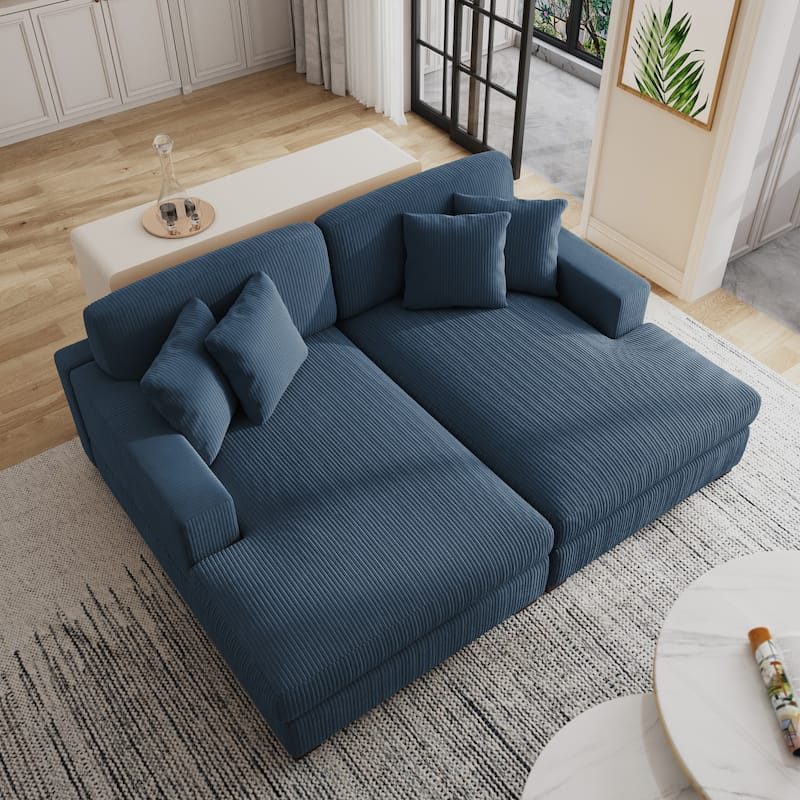 Oversized Modular Sectional Sofa Set with Pillows for Living Room