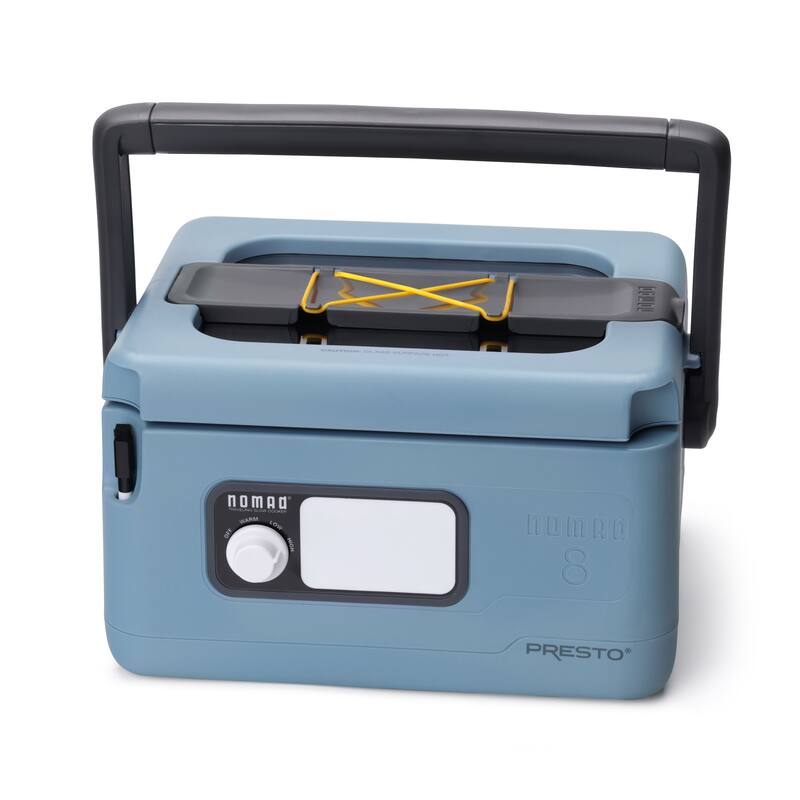 Presto 06019 8 Qt Nomad Portable Electric Slow Cooker, Locking Lid, Green/Gold