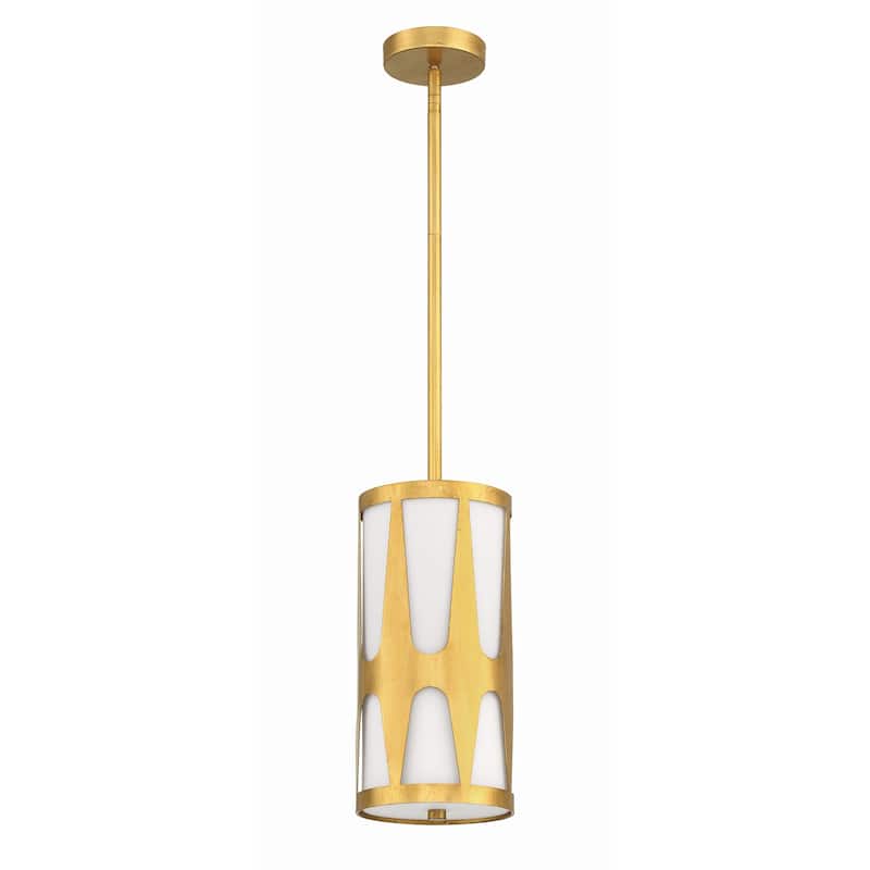 Royston 1 Light Antique Gold Pendant - 7"W x 14"H x 7"D