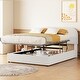 preview thumbnail 2 of 8, Teddy Fleece Full Size Upholstered Platform Bed with Hydraulic Storage System, Cute Bed with Support Slat for Bedroom, White