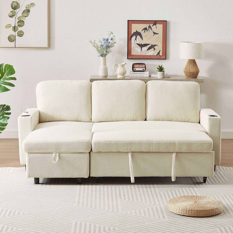 Modern L-Shaped Convertible Sofa Bed with Storage, Reversible Sleeper Sofa Couch for Living Room, Office, and Small Spaces