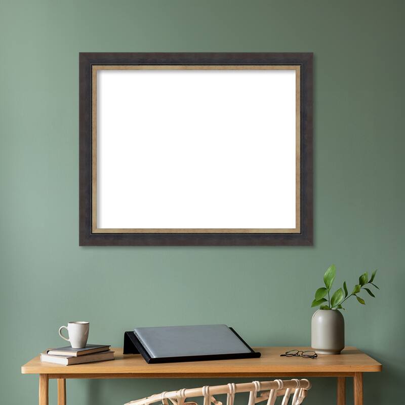 Amanti Art Hammered Charcoal Tan Framed Dry Erase Magnetic Board