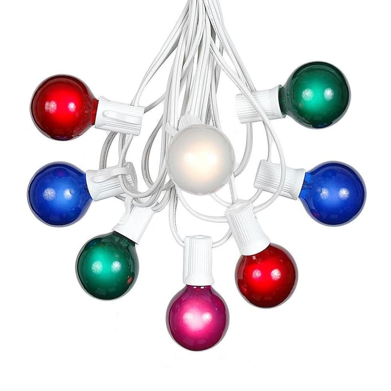 25 Foot G40 Outdoor Globe Patio String Lights - Set of 25 G40 Globe Bulbs - Multi