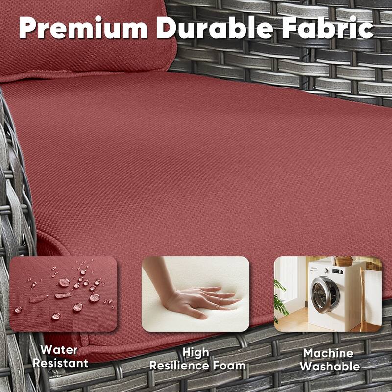 Pocassy Glider Chair with Cushion Grey-Red - Grey