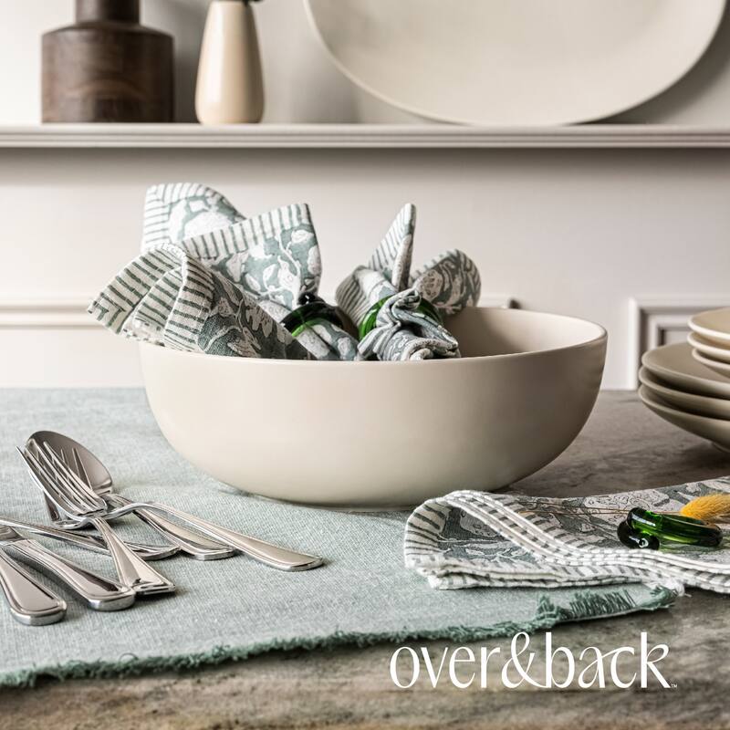 over&back Coupe Semi-Matte Stoneware Low Serving Bowl, 3.2qt