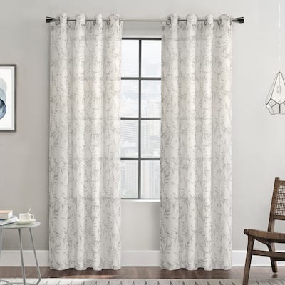 Jenny Sheer Botanical Print Grommet Curtain Panel by Habitat
