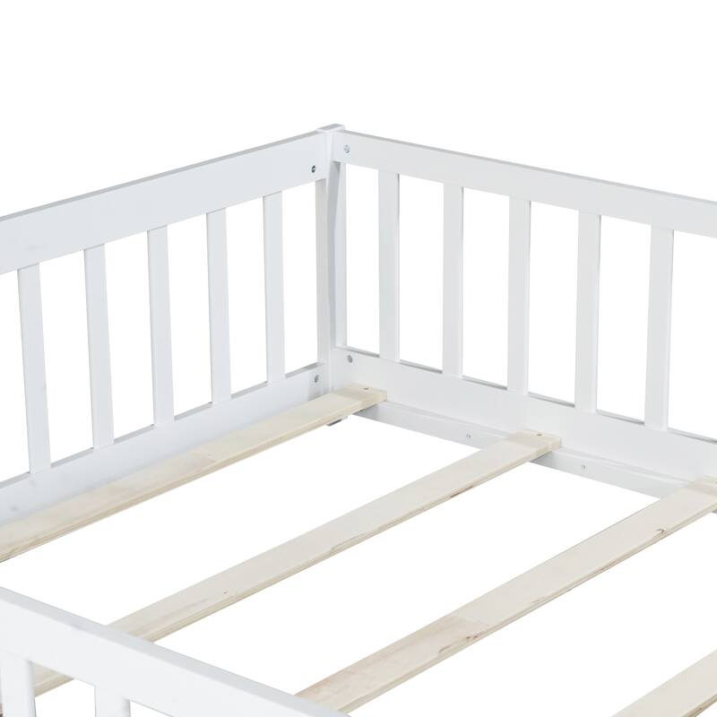 Full Size Floor Bed with Fence and Door