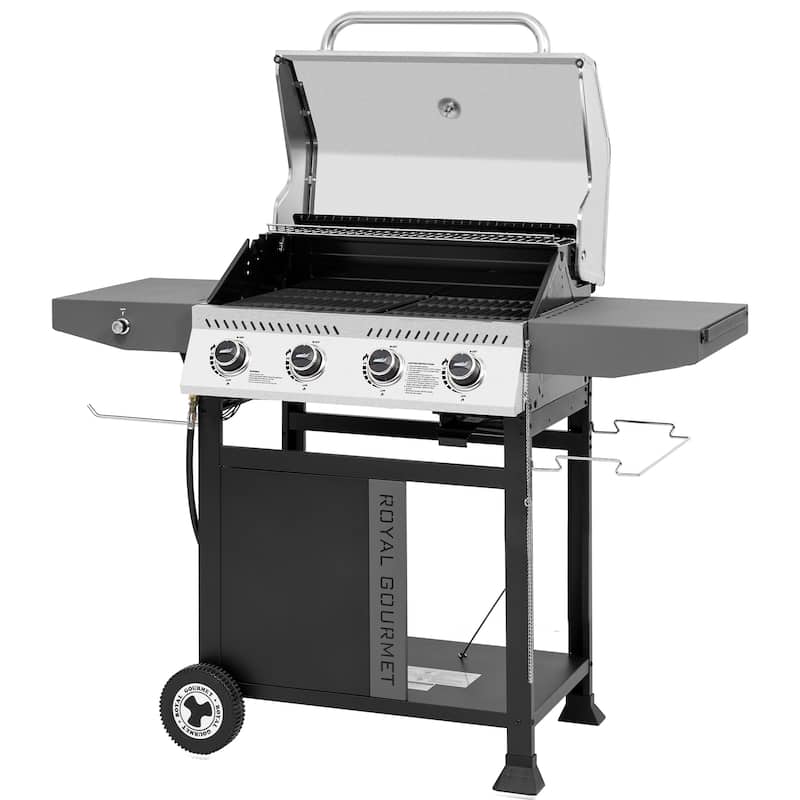 Royal Gourmet 4-Burner Gas Grill with Side Shelves