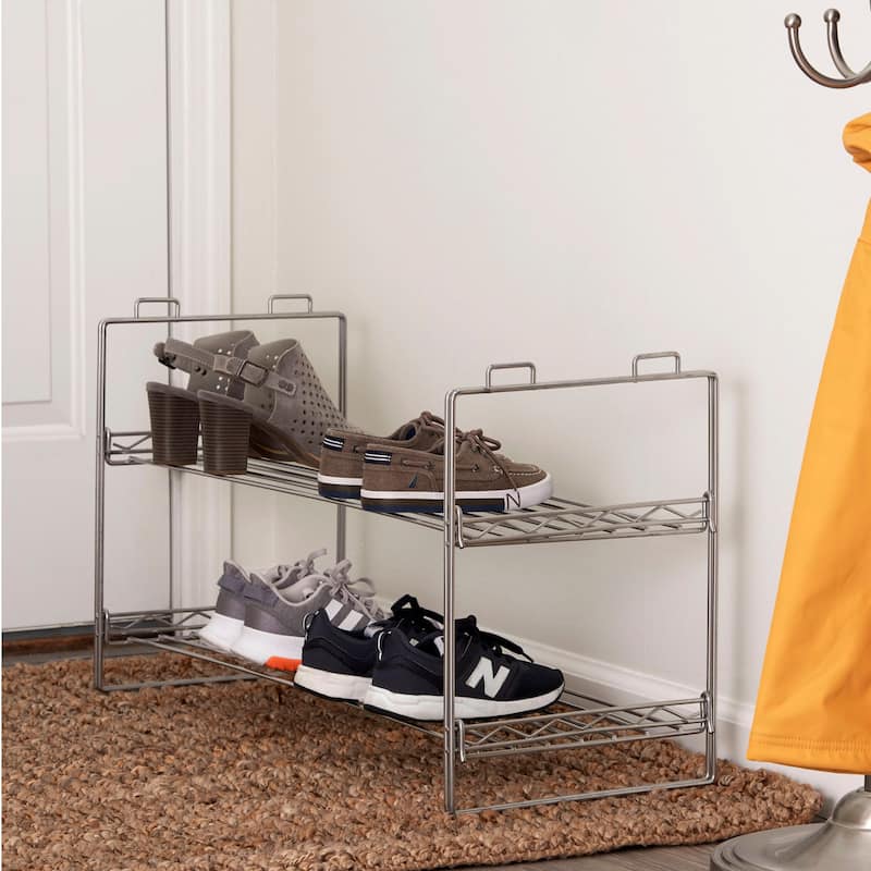 Household Essentials Stackable 2-Tier Shoe Rack