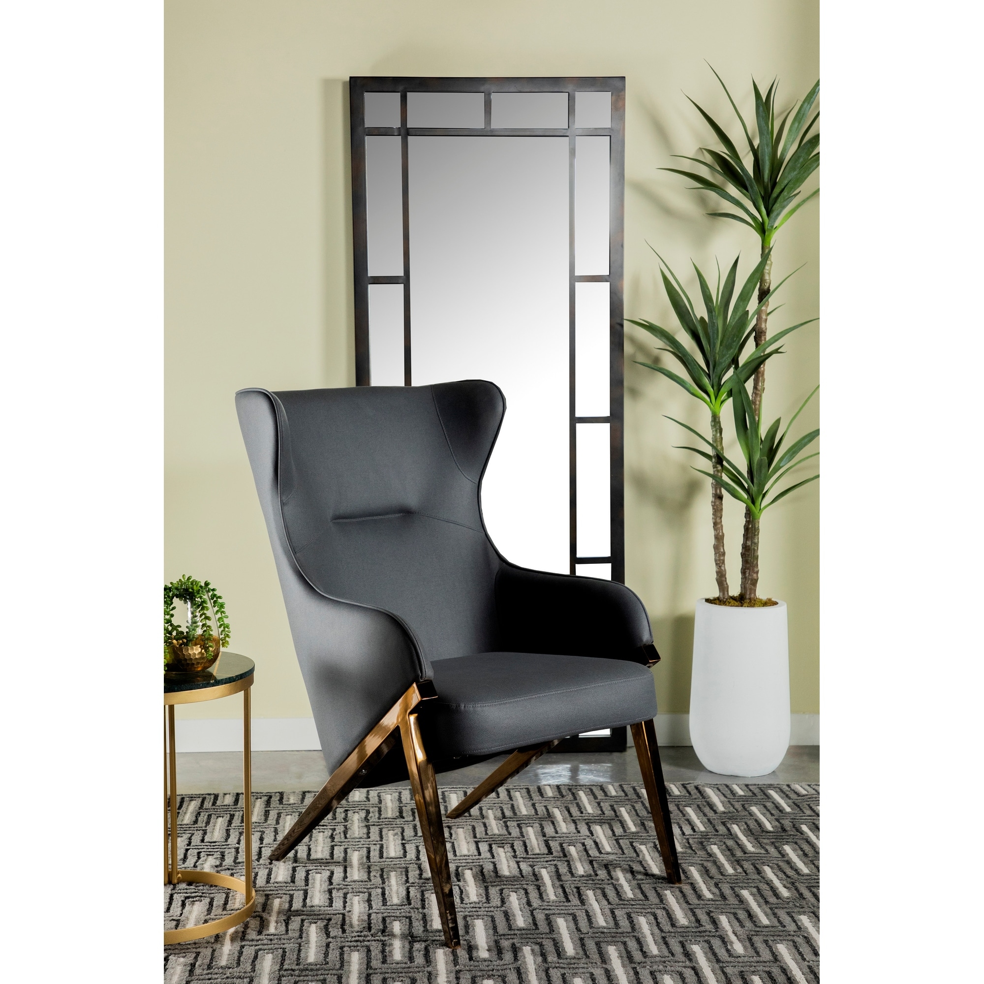 Modern Design living Room Slate Grey and Bronze Accent Chair Bed