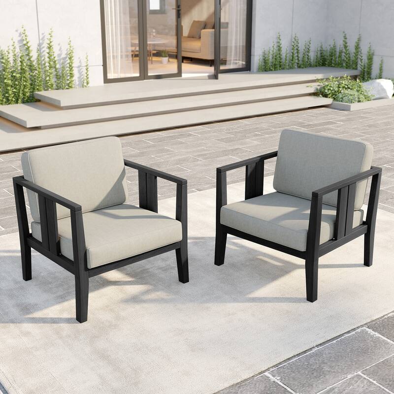 Outdoor Teak Solid Wood Patio Furniture Set Loveseat Armchair Table Collection