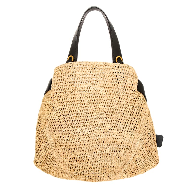 Loewe Mini Punch Hole Shopper in Raffia