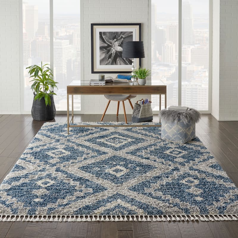 Nourison Scandinavian Shag Contemporary Tribal Area Rug