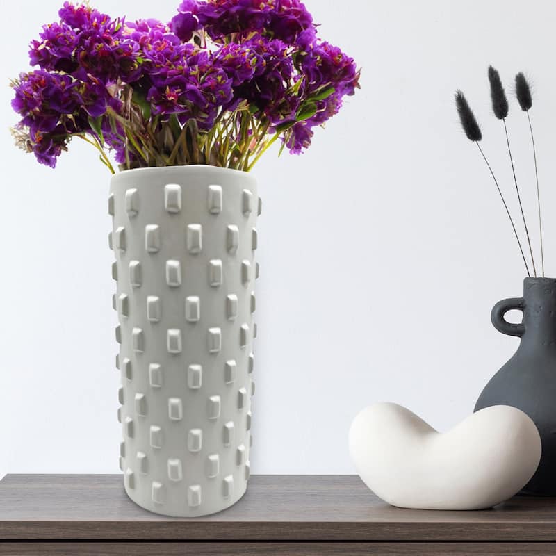 White Ceramic Vase for Flowers