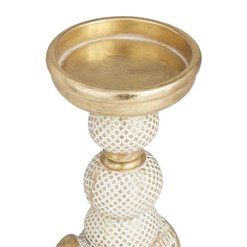 Polystone Elephant Candle Holder with White Wash Finish - Set of 2 - Roche River Decor