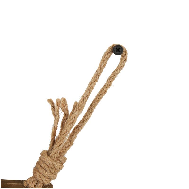 Brown Wood Wooden Stick 7 Hanger Wall Hook