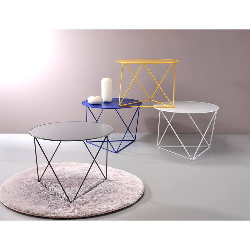ACME Epidia Round Accent Table in White